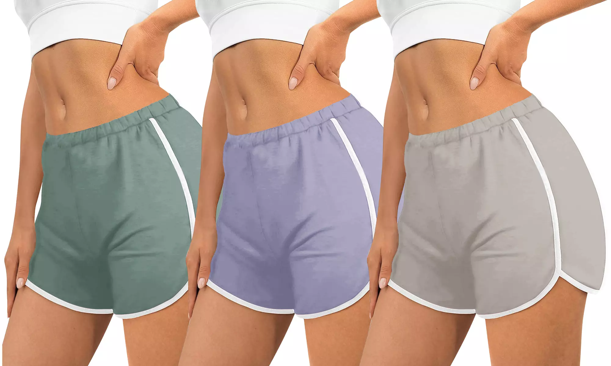 3 Pack Women's Relaxed Retro Dolphin Shorts