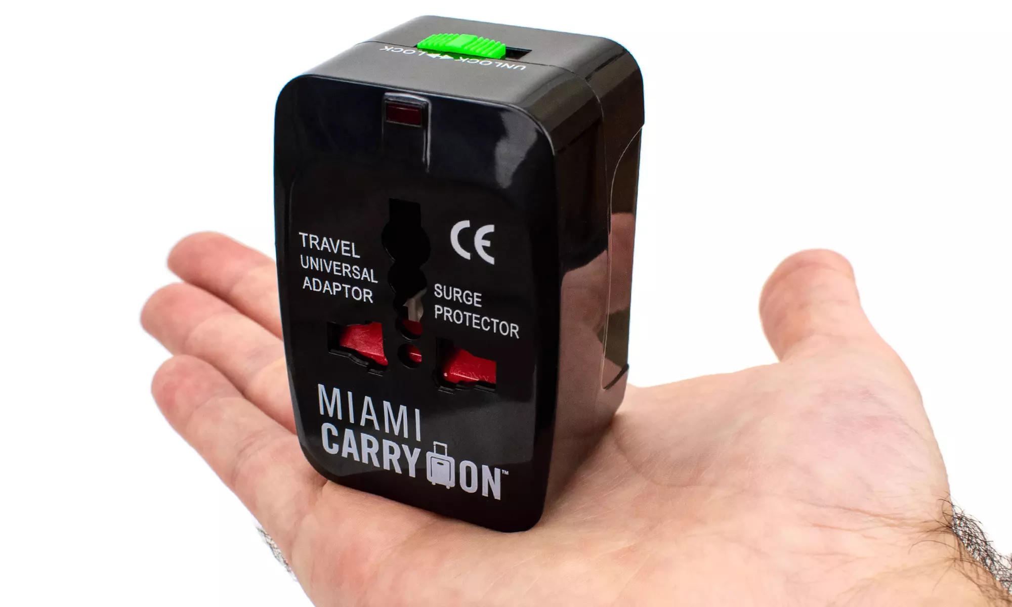 Miami CarryOn International Travel Adapter - Surge Protected Power Adapter