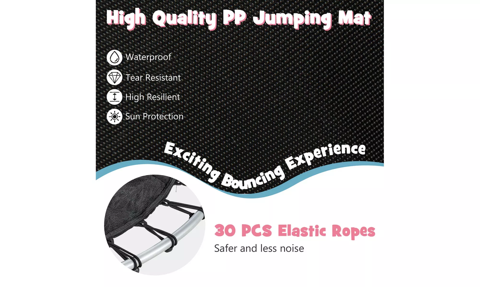 Youth Jumping Round Trampoline 55'' Exercise W/ Safety Pad Enclosure Combo Kids