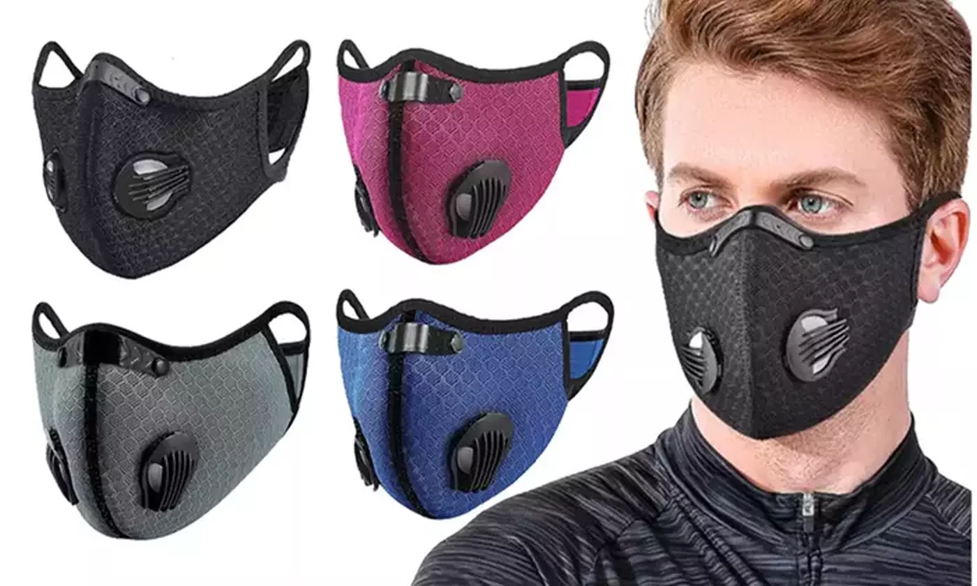 Outdoor Sport Cycling Reusable Face Mask with Valve & Filter - Primary Image