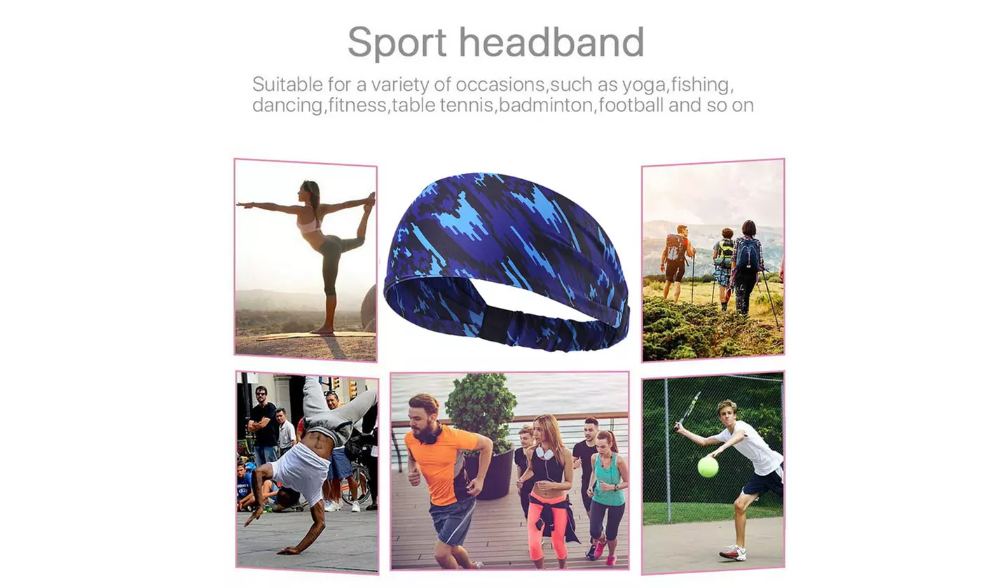 Unisex Yoga Sport Athletic Headband for Running Sports Elastic Wicking Sweatband