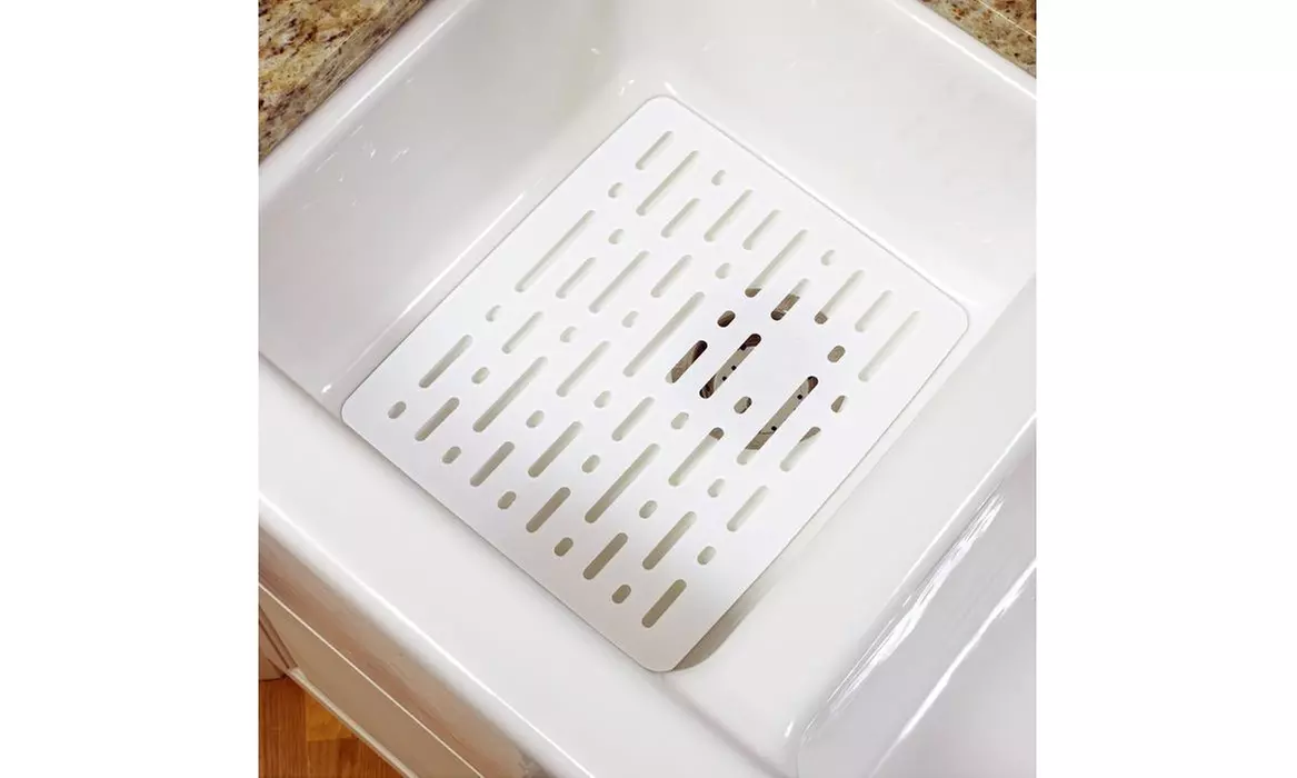 Rubbermaid 1G1606WHT White Large Sink Mat - Primary Image