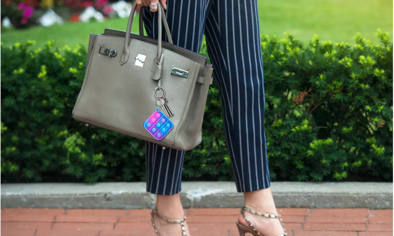 Simple Dimple Mini Stress relieving Push Pop Bubble Fidget Toy Keychain (5-Pack) - Second Medium