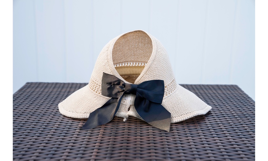 foldable satin bow visor