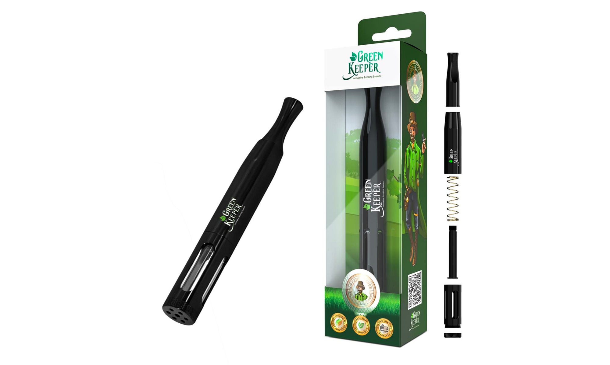 GreensKeeper: GreenKeeper Fresh-Puff Travel Tobacco Pipe Kit - 6 Piece Kit