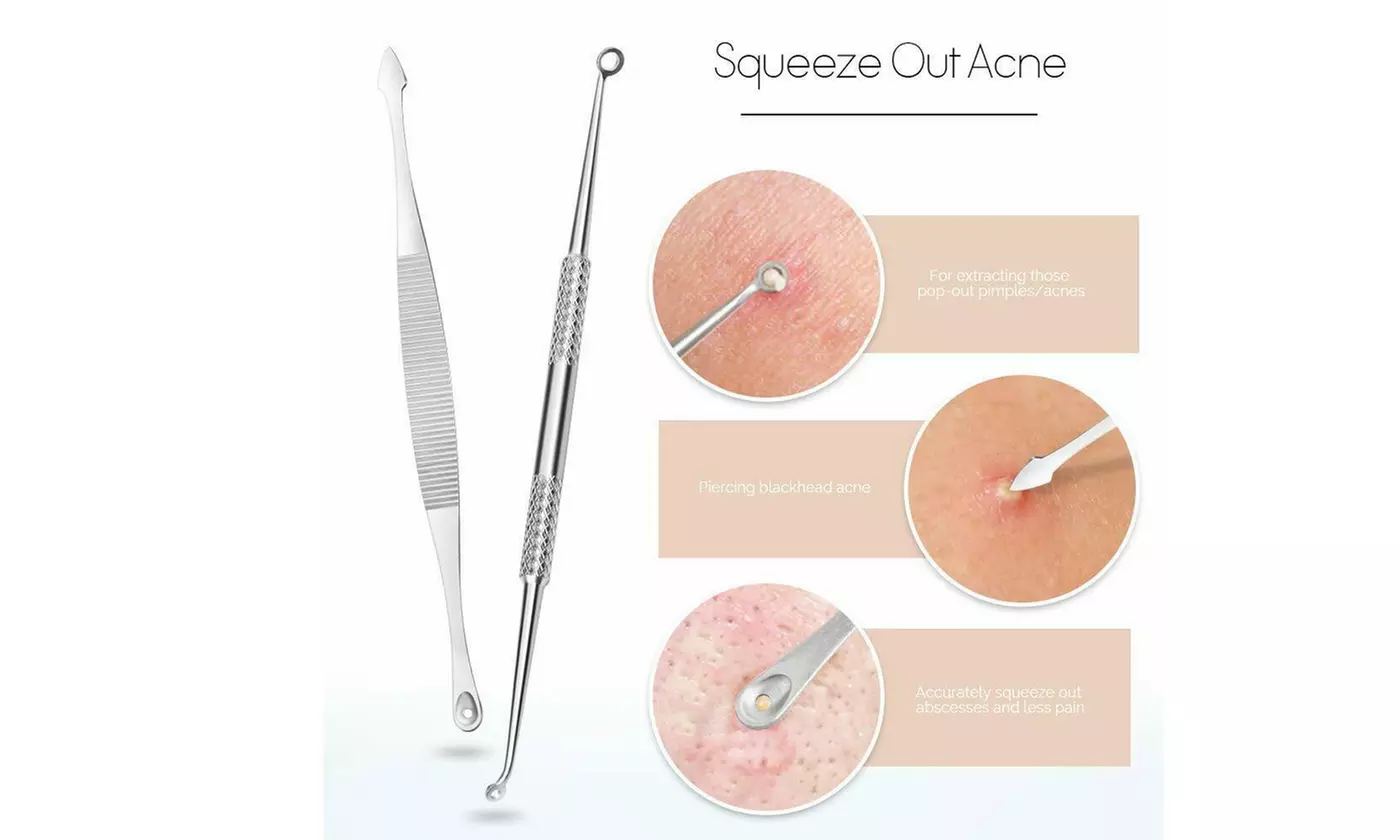 Pimple Remover Tool Kit Blackhead Extractor Comedone Acne Extractor(7-,or 9Pcs)