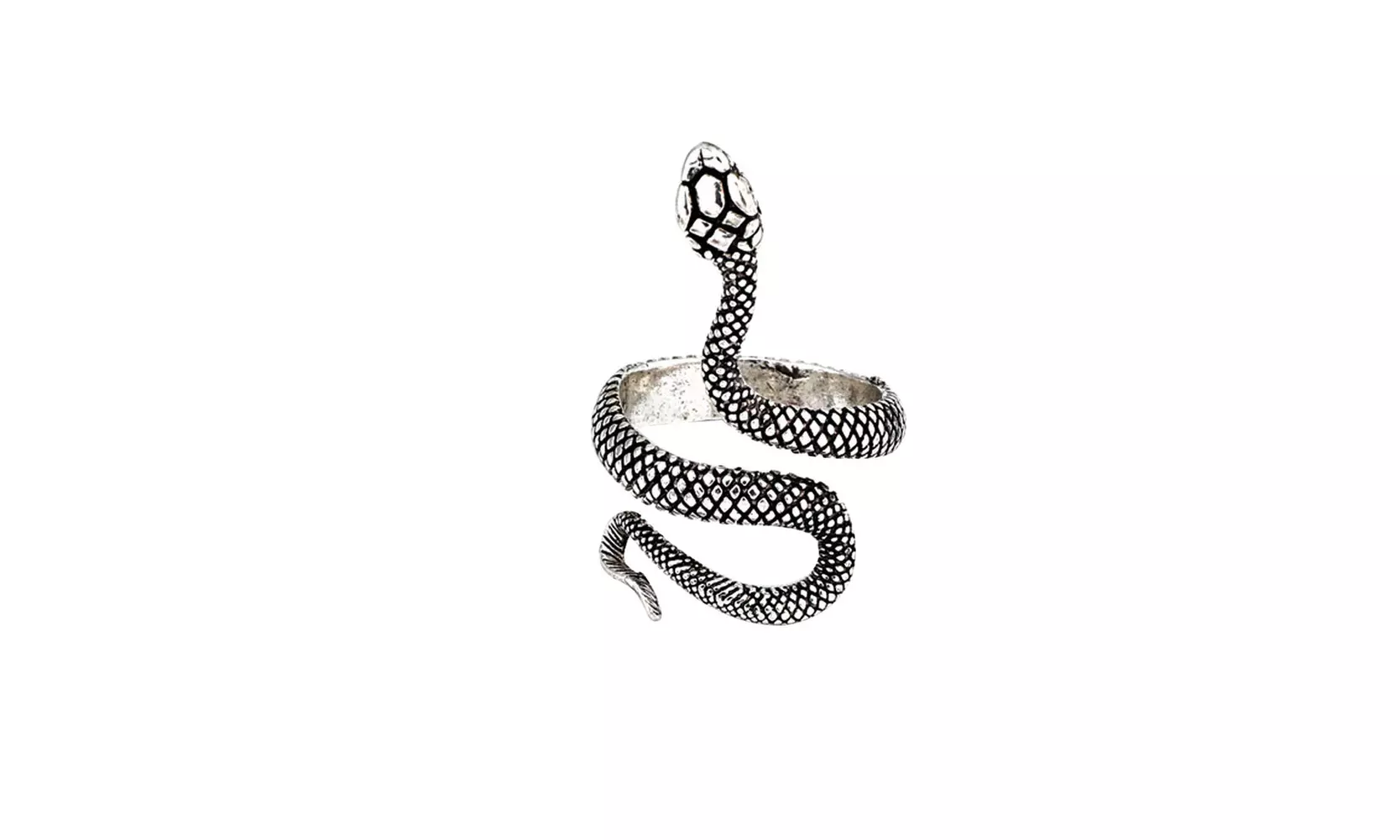 US 1-2 Stainless Steel Ring Snake Gothic Jewelry Retro Animal Adjustable Unisex