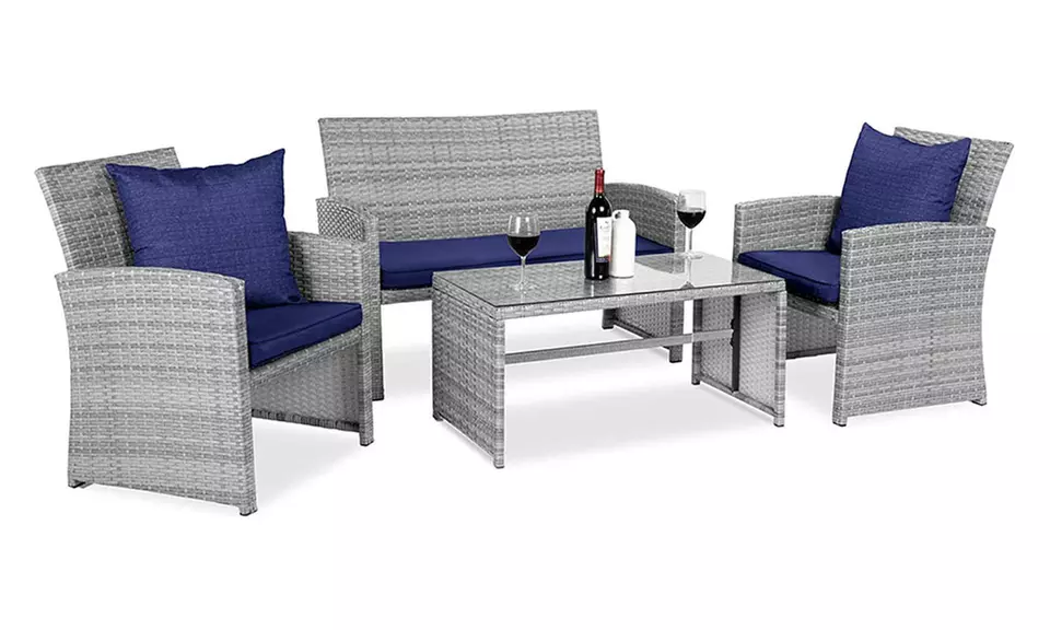 4-Piece Wicker Patio Conversation Furniture Set - Second Medium