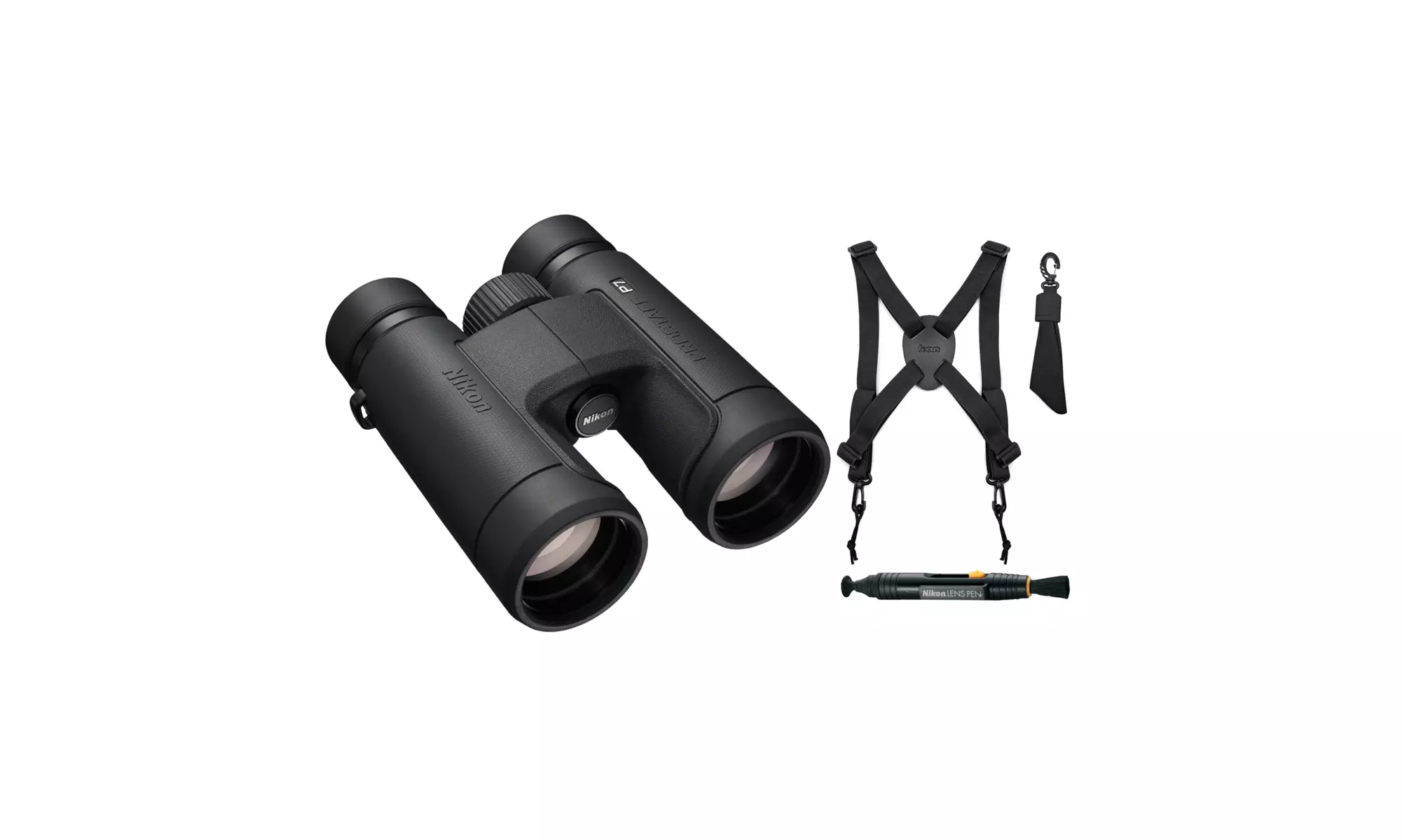 Nikon Prostaff P7 10X42 Binoculars with Harness and Lens Pen Cleaning System - Primary Image