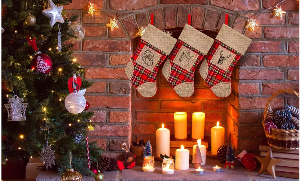 Jolly Christmas Stockings 2-Pack or 3-Pack Festive Holiday Décor