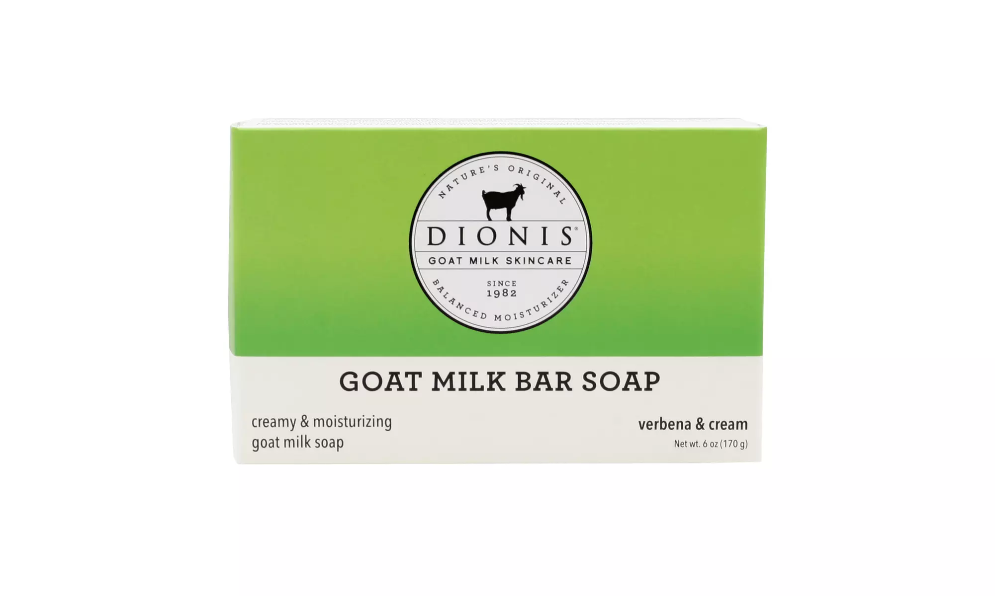Dionis Goat Milk Bar Soap 6 oz. Creamy Coconut & Oats or Verbena & Cream