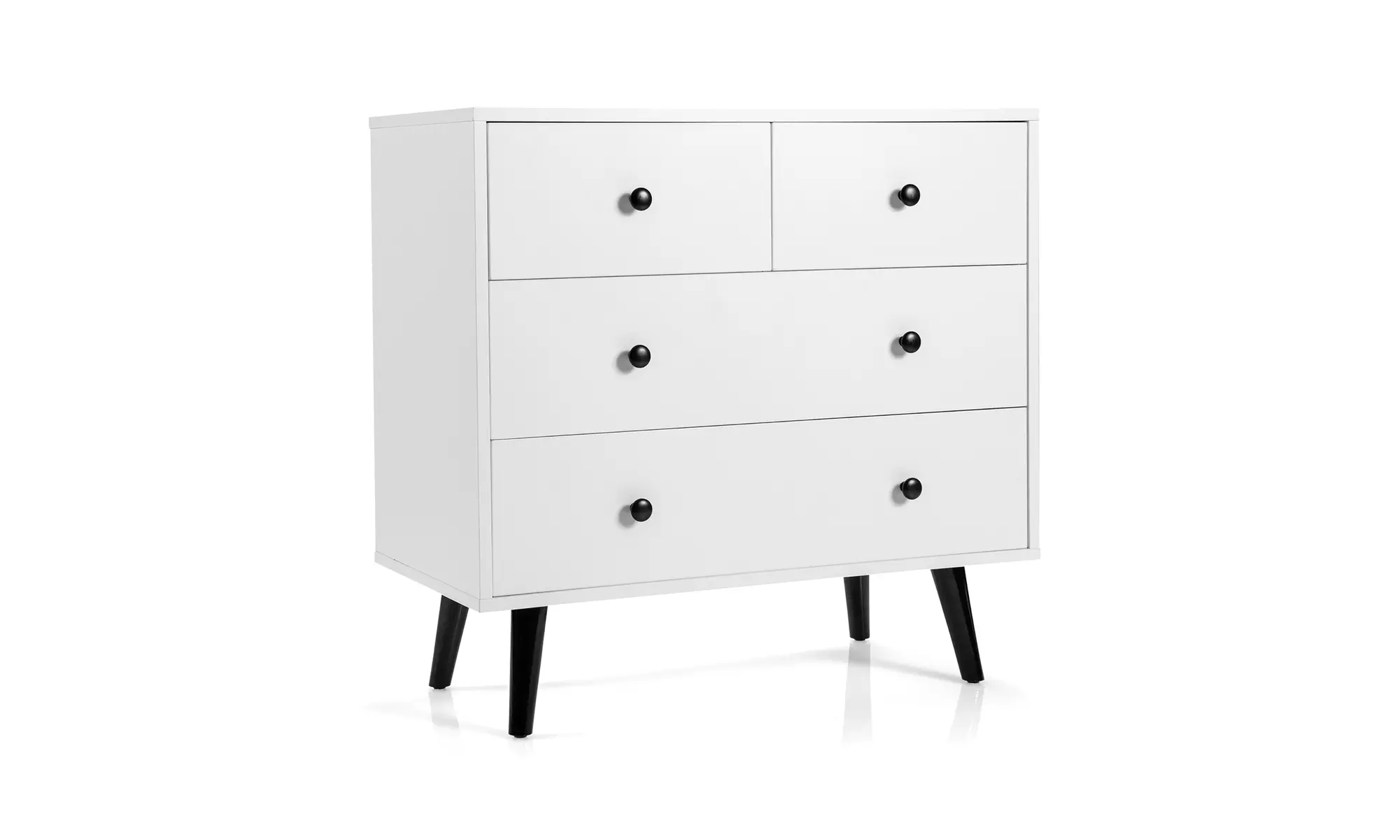 Costway 4 Drawers Dresser Chest of Drawers Free Standing Sideboard Cabinet White - Primary Image