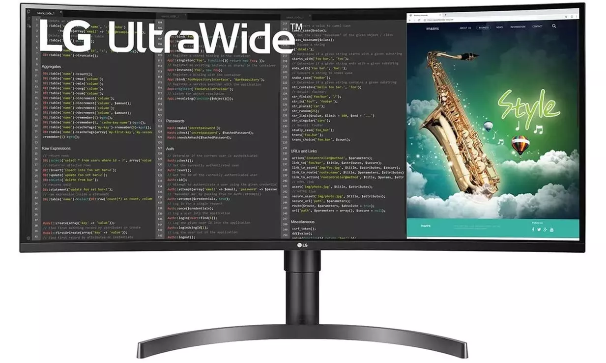 LG 35WN65C-B 35'' Curved UltraWide QHD HDR Monitor (Black)- Refurbished - Primary Image