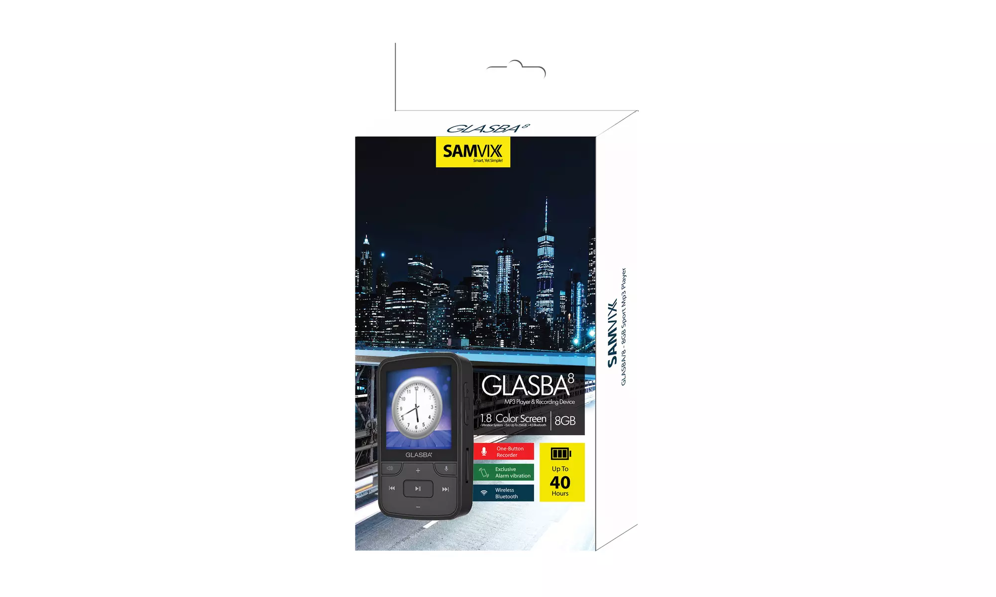 Samvix Glasba Plus 8GB Bluetooth MP3 Player with Internal Games (Blue) - Second Medium