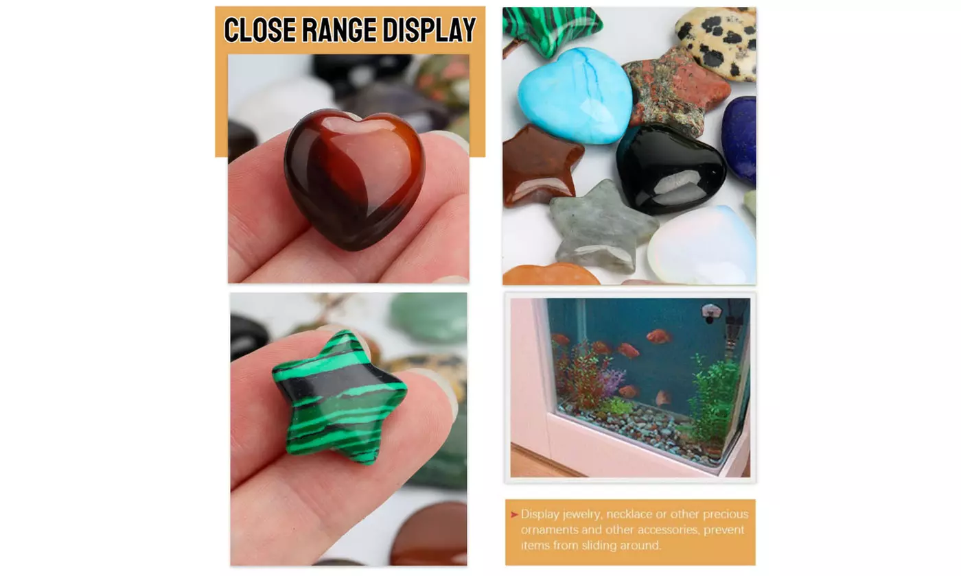 Natural Healing Star & Hearts Crystal Gemstones for Home Decoration