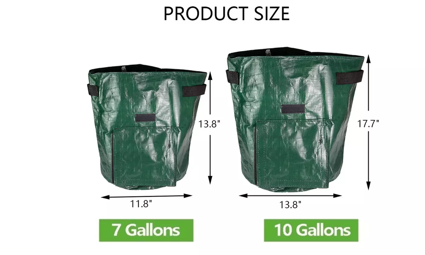 Heavy Duty Garden Grow Bags with Flap Handles Vegetable Planter Pots