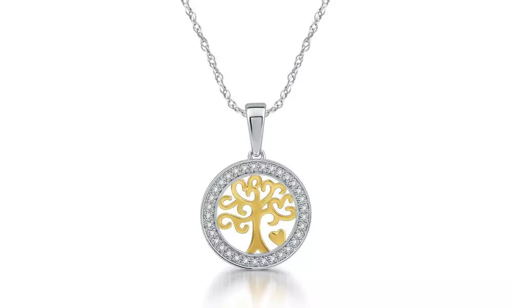 1/10 CTTW Diamond Fashion Pendant in Sterling Silver With Yellow Plated - Primary Image