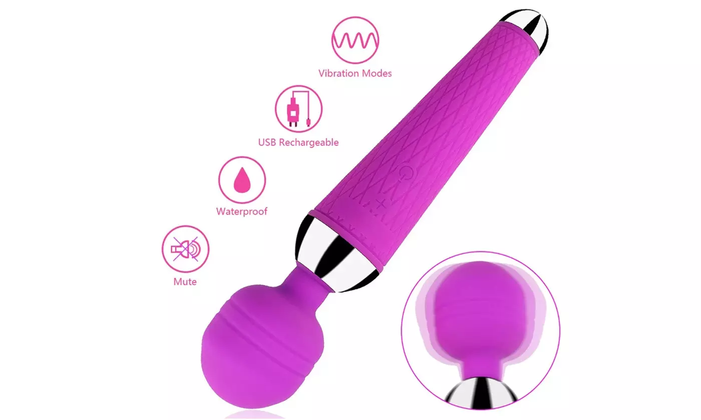 USB Recharge Handheld Magic Wand Vibrator G Spot Clitoral Stimulator