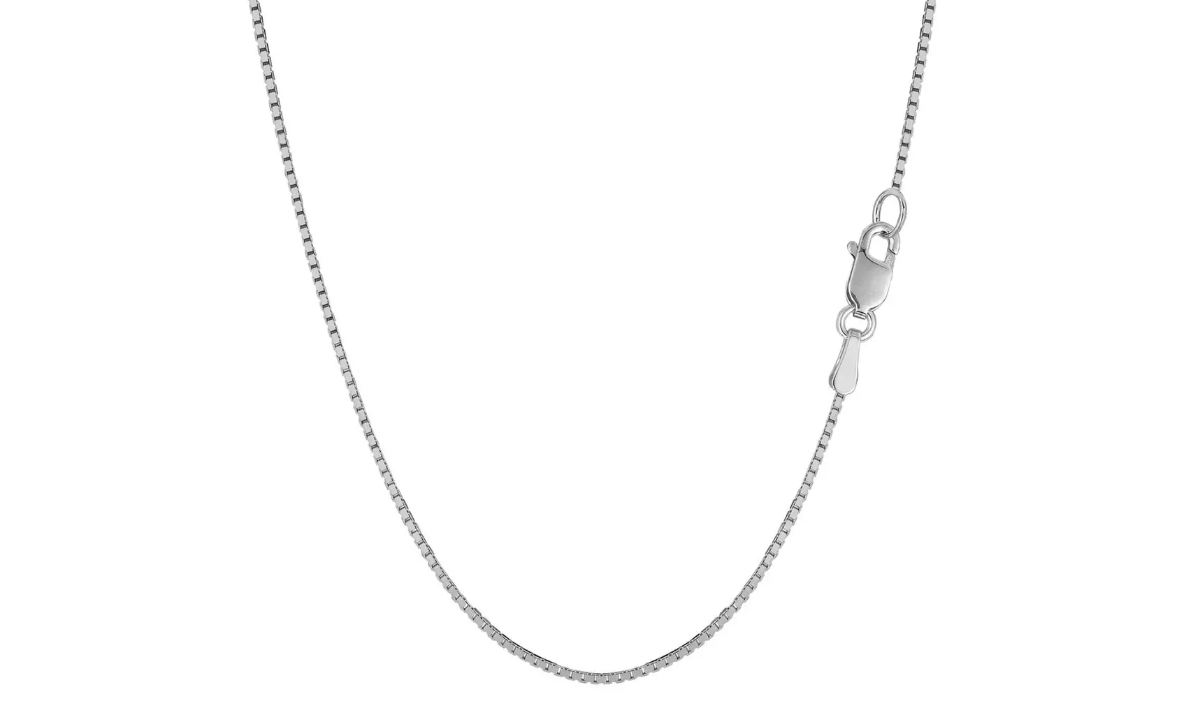 10K White Gold 1.0mm Shiny Box Chain with Lobster Clasp - Primary Image