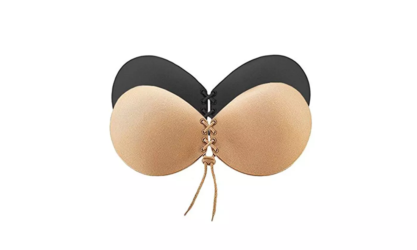 2 Pairs Womens  Invisible Self Adhesive Strapless Push Up Bras - Primary Image