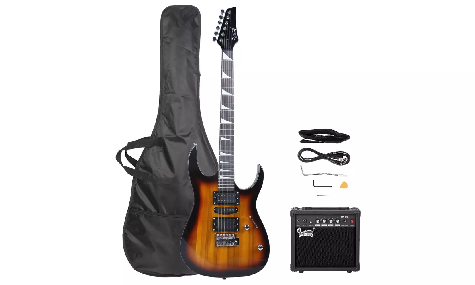 Glarry 170 Model With 20W Electric Guitar Pickup Hsh Pickup Guitar Stereo Bag  - Primary Image