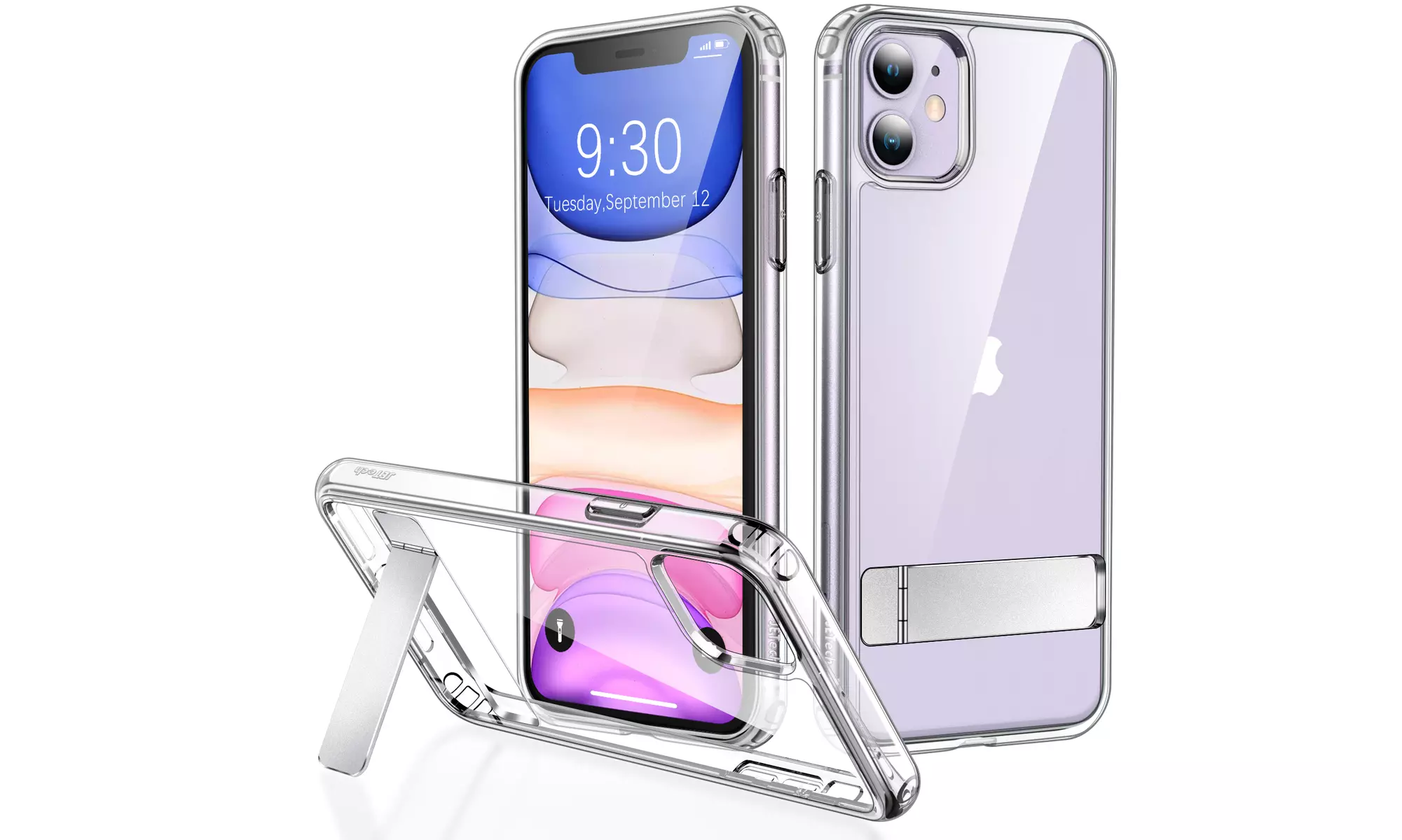JETech 3-Way Metal Kickstand Case for iPhone 11/11 Pro/11 Pro Max, Bumper Cover
