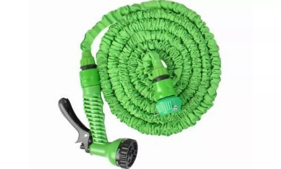 50FT Expanding Flexible Water Hose Pipe Home Garden Hose Watering Black - Primary Image