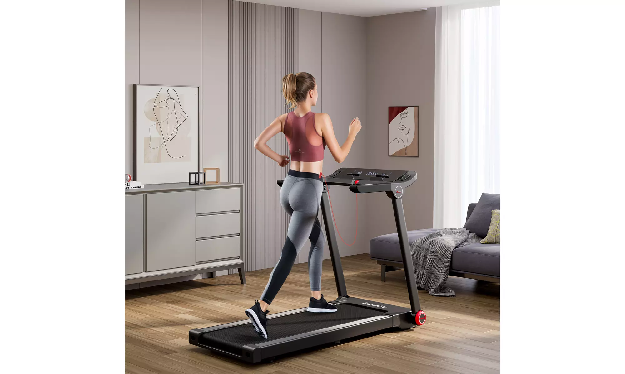 SuperFit 3.75HP Folding Treadmill Electric Running Machine Bluetooth APP - Primary Image