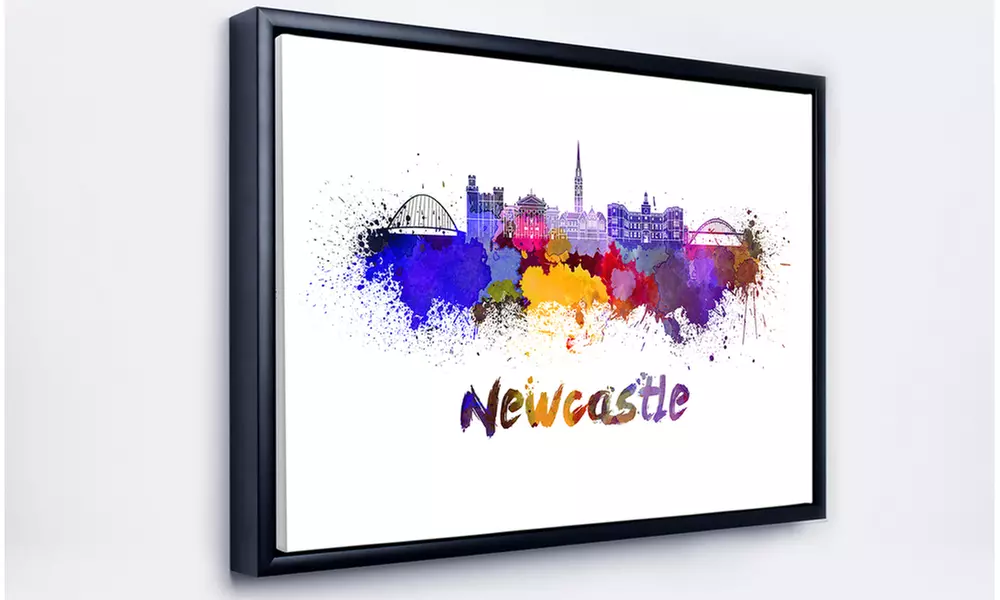 Newcastle Skyline - Cityscape Framed Canvas Art Print - Second Medium