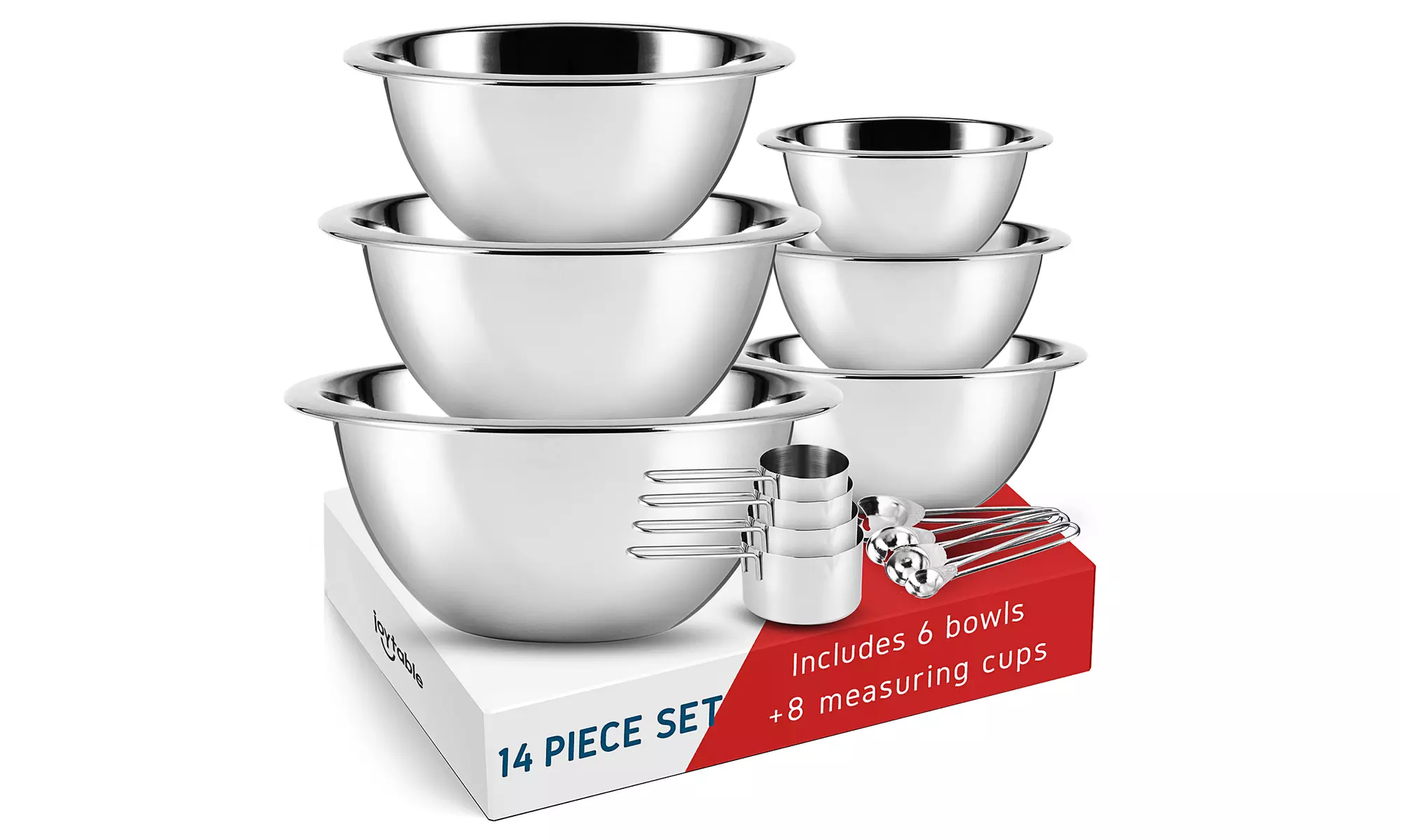 Joytable 14 Pc Premium Stainless Steel Mixing Bowls, Measuring Cup & Spoon Set  - Primary Image