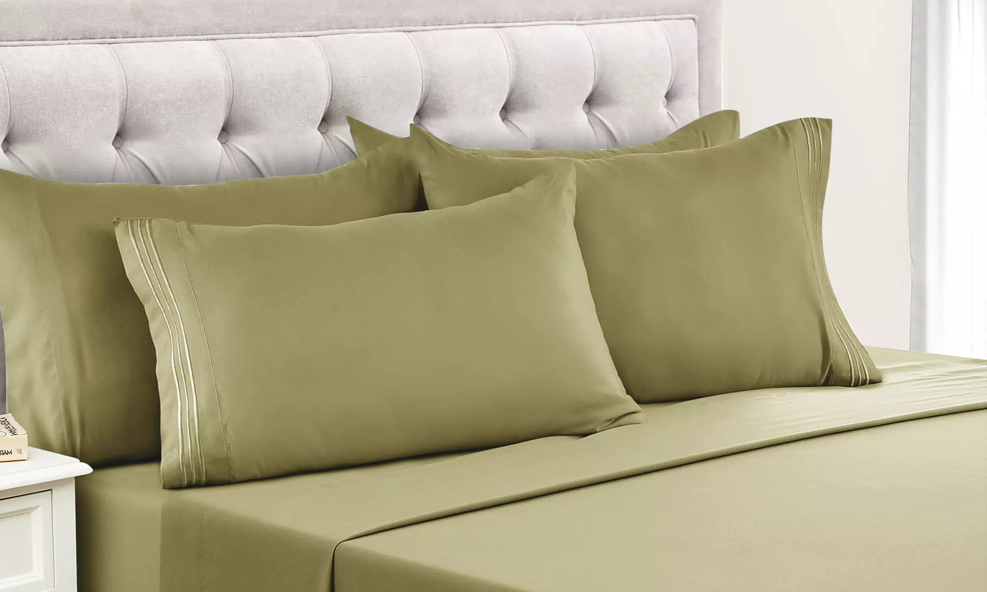 Lux Decor 6pc Premium Soft Microfiber Bed Sheet Set with Pillowcases