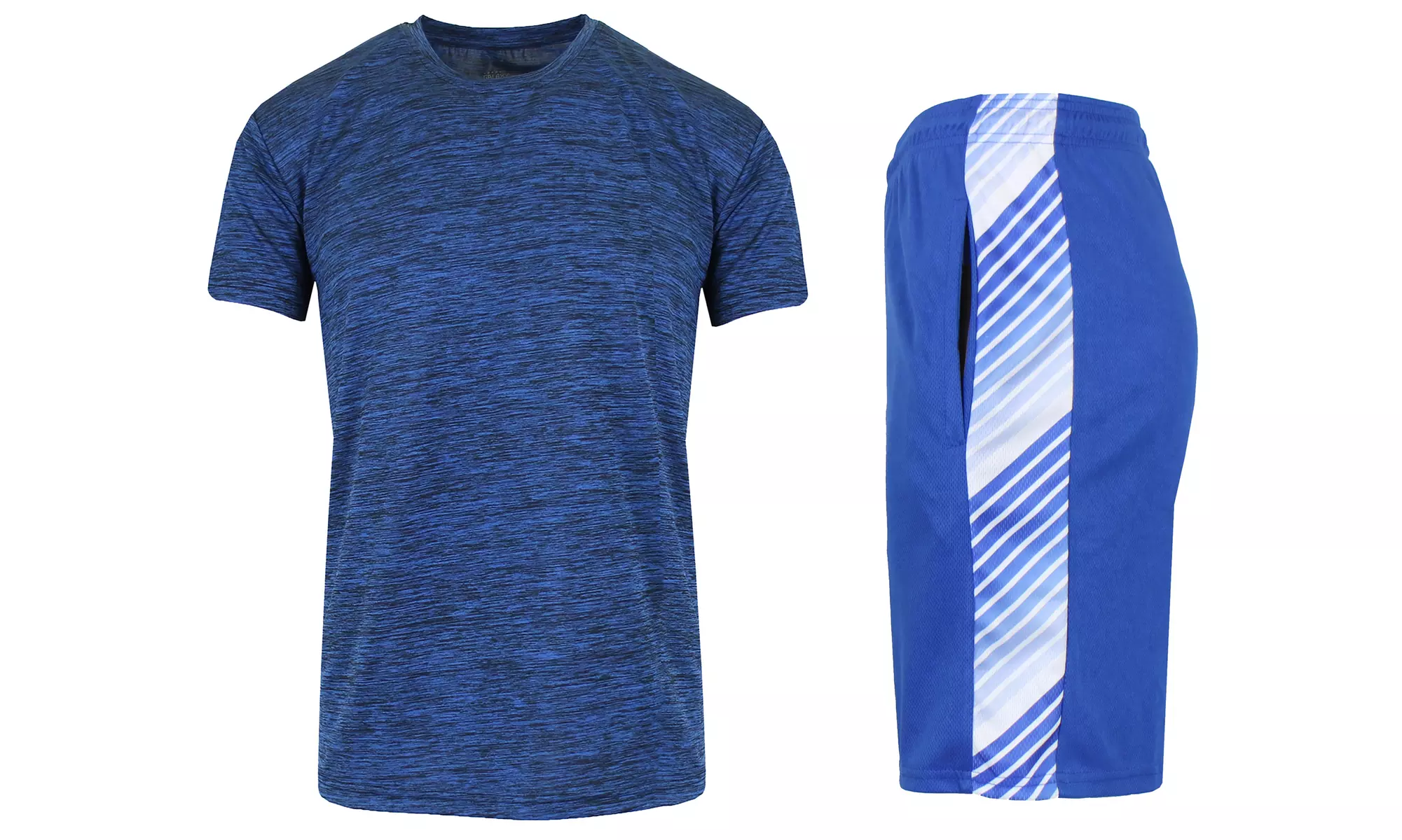 Men's Moisture Wicking Short Sleeve Tee & Mesh Shorts 2-Piece Top & Bottom Set