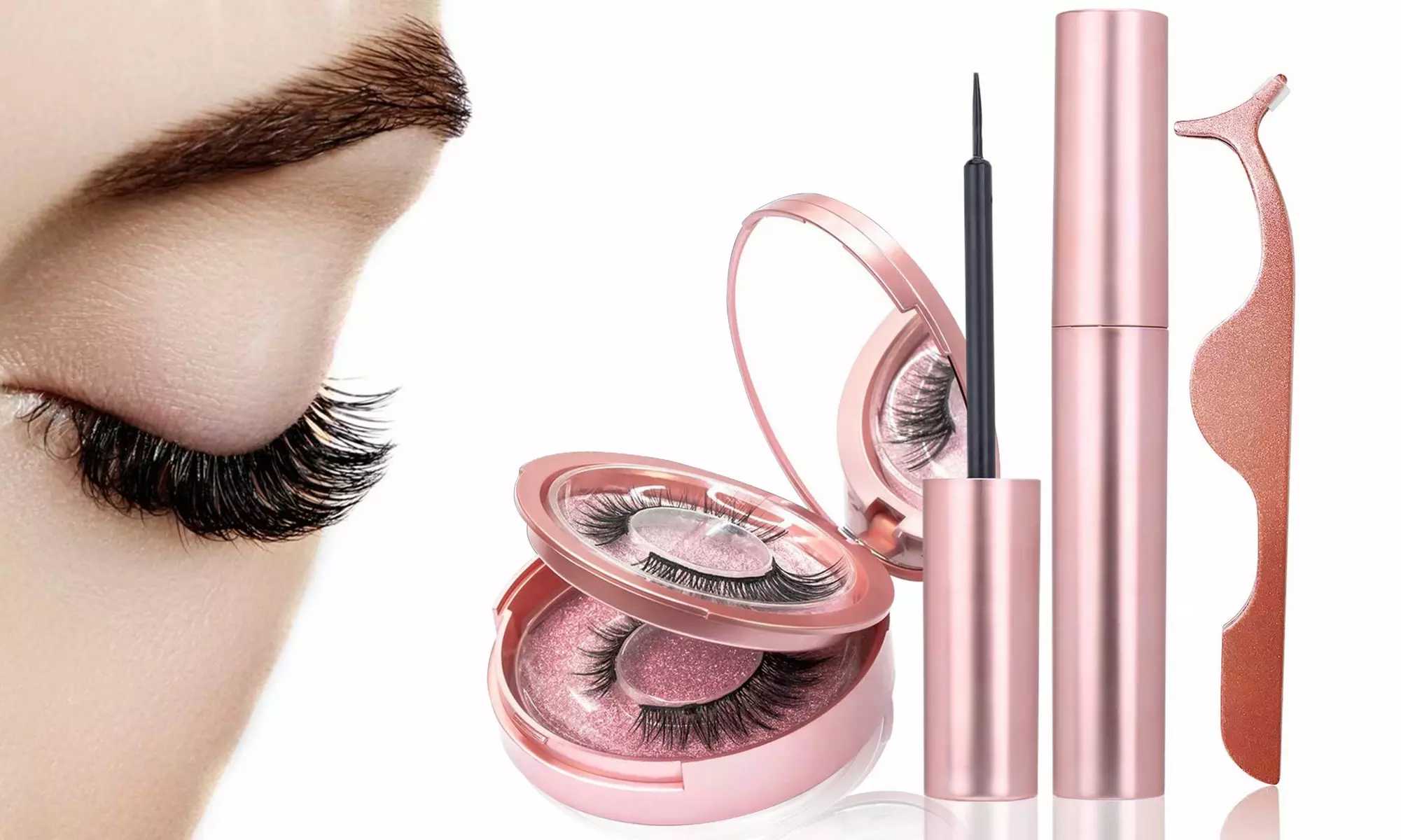 Upgraded 3D Magnetic Eyelashes & Eyeliner Kit (2 pair eyelashes) - Primary Image