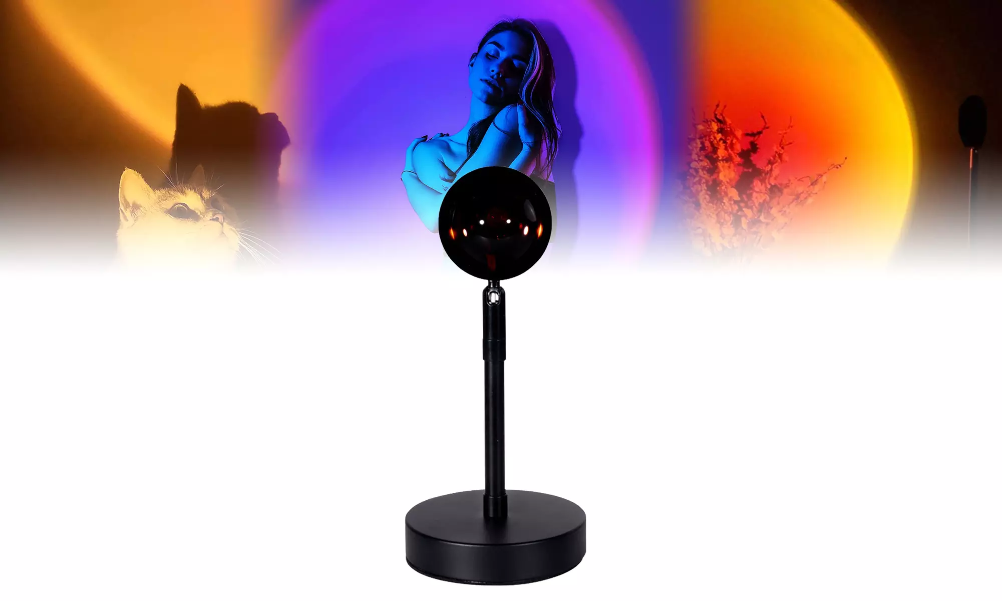 Sunset Lamp Sunset LED Light Rainbow Projection Desk Lamp Rainbow Night Light - Primary Image