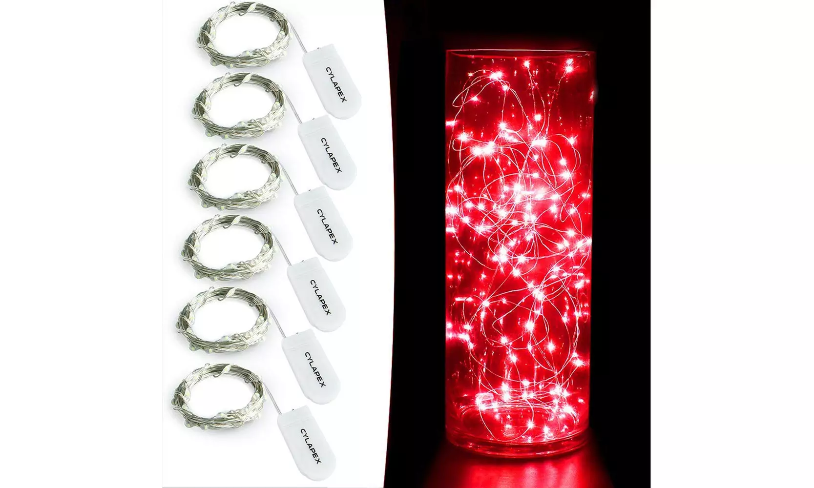 CYLAPEX Pack of 6 LED Starry String Lights with 20 Micro LEDs - Second Medium