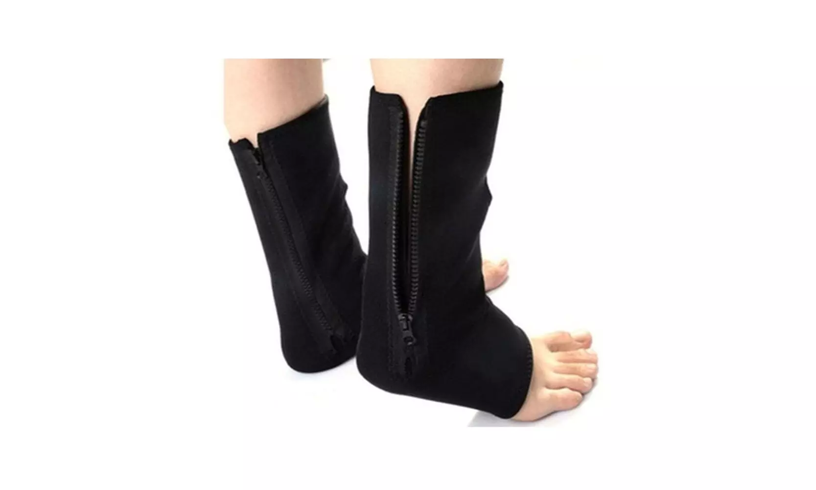 Brand New 2 PCS Foot Compression Support Sport Socks With Zipper - Second Medium