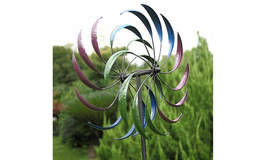 Outdoor Metal Art Rainbow Kinetic Sculpture Garden Large Wind Spinner ...