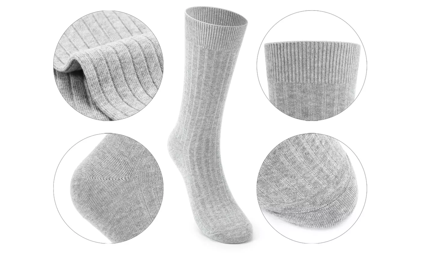 Mens Warm Soft Cotton Full Cushion Crew Socks (5 Pairs)