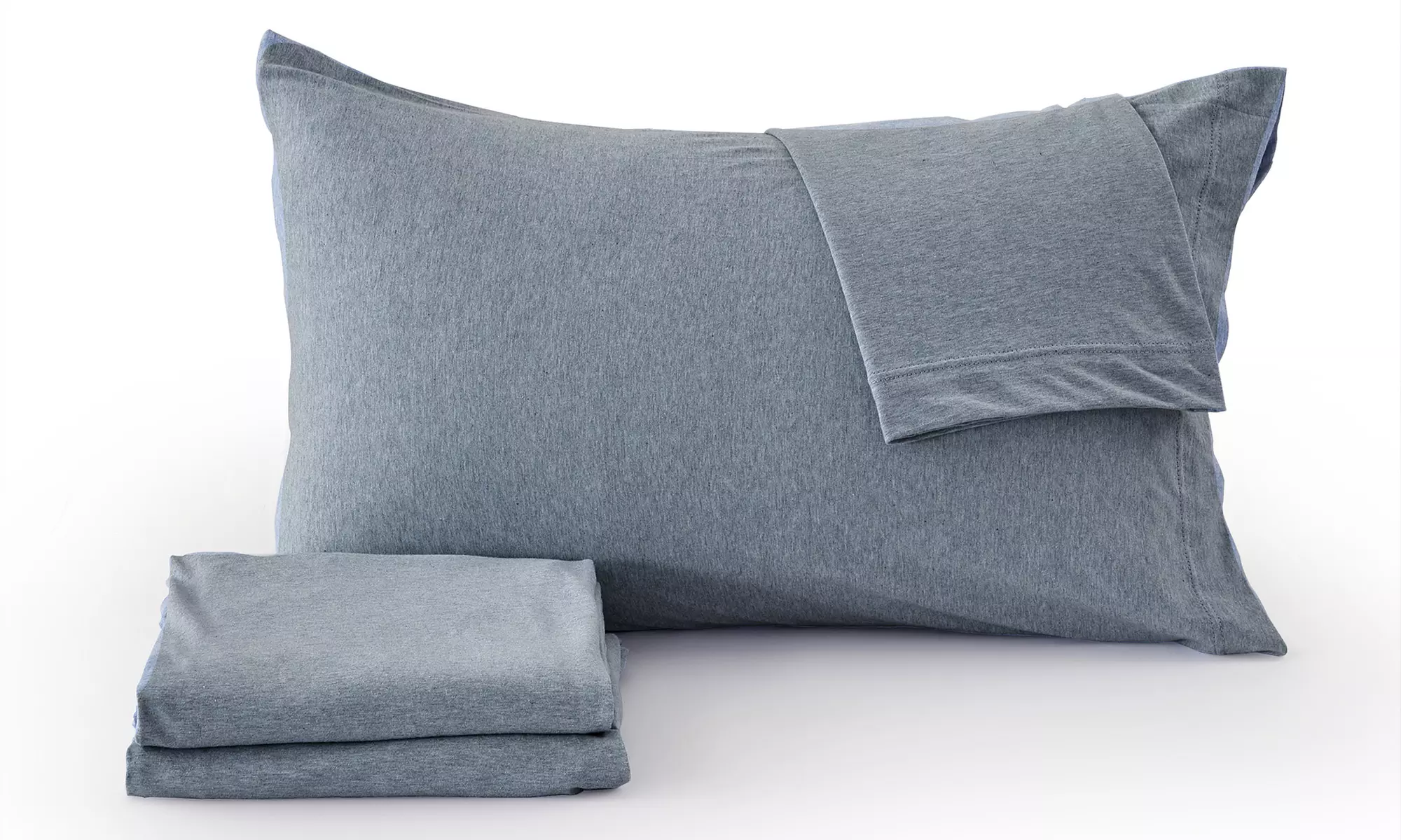 Ultra-Soft Cotton Heathered Melange Jersey Knit Sheet Set