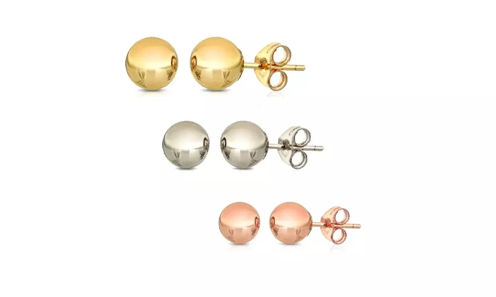  345MM Ball stud Earrings 14K Gold by Moricci