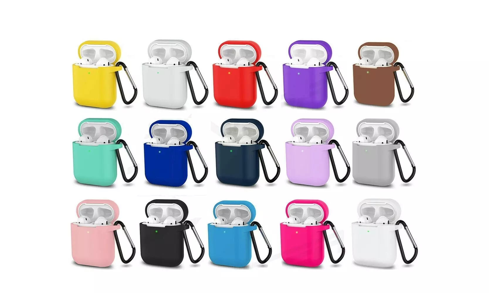 Soft Silicone Full Protective Case LED Visible Cover For Apple Airpods Earbuds - Primary Image