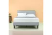 Zinus Shalini Upholstered Diamond Stitched Platform Bed, Sage Grey - Second Medium