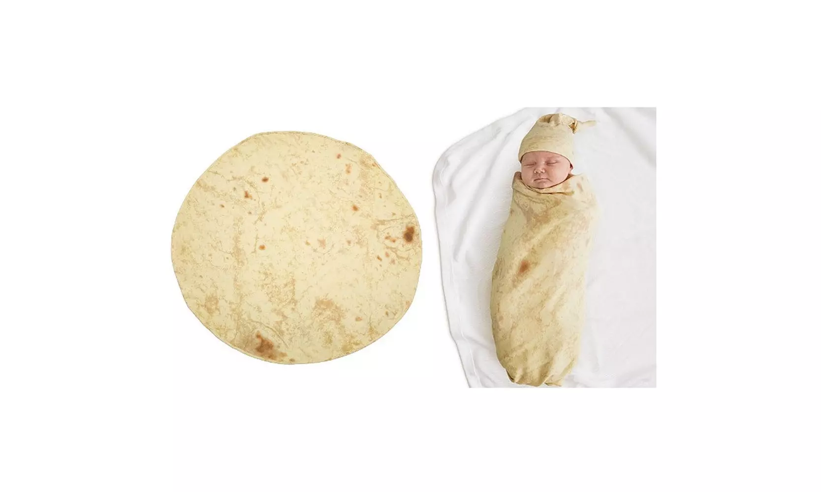 Burrito Blanket Baby Flour Tortilla Blanket Sleeping Swaddle Wrap Hat - Second Medium