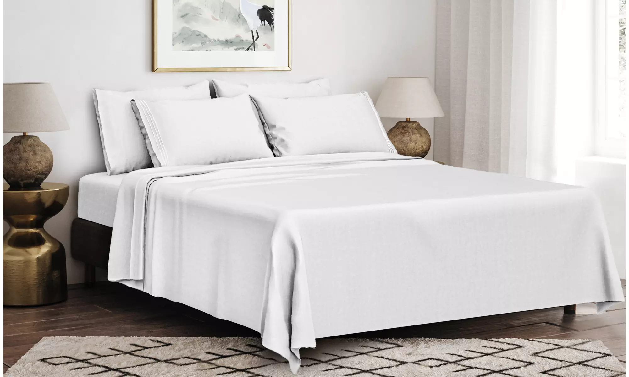 6PC Lux Decor Hypoallergenic Deep Pocket Bed Sheet Set (14 Colors!)