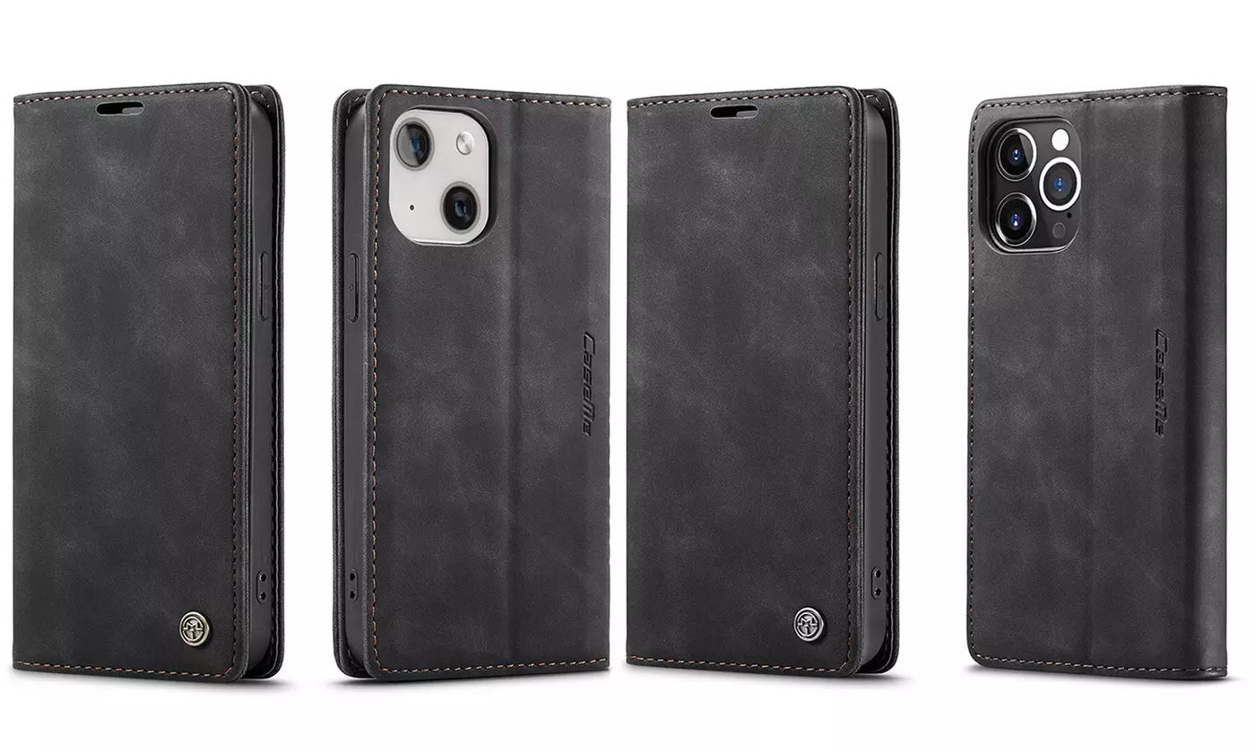 For iPhone 13 Pro Max/13/13 Pro Leather Flip Magnetic Wallet Card Slot Case