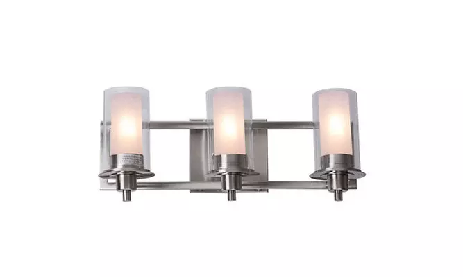  Costway 3-Light LED Vanity Fixture Nickel Wall Sconces Lighting Bathroom   - Primary Image
