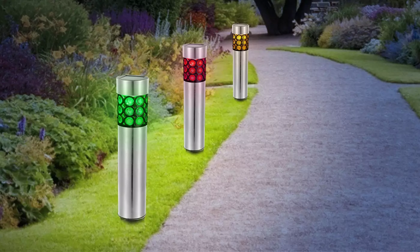 SolarEK Circular Color-Changing Solar Garden Pathway Light Set (6 or 12 Pack)