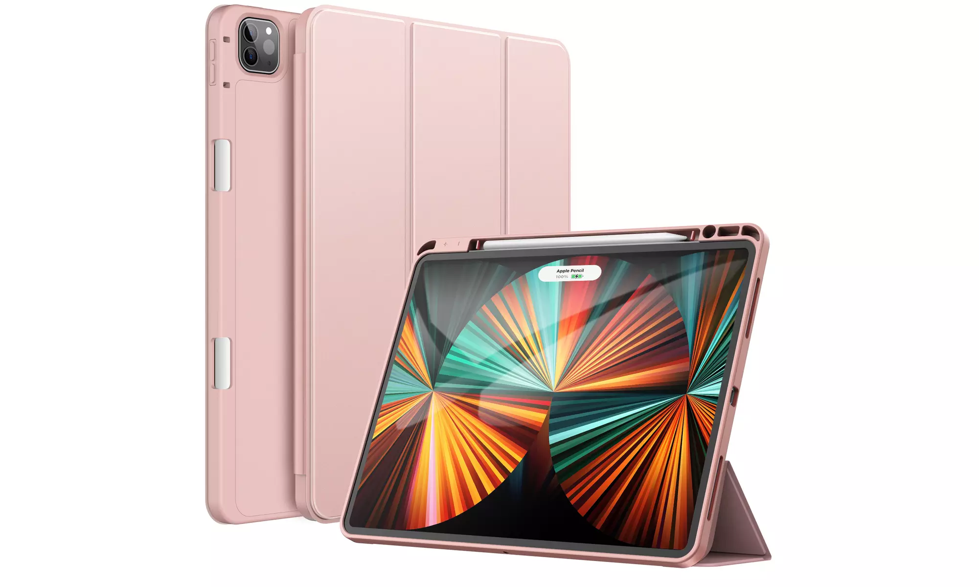iPad Pro 12.9'' (2022/2021) Case with Pencil Holder, Support 2nd Pencil Charging