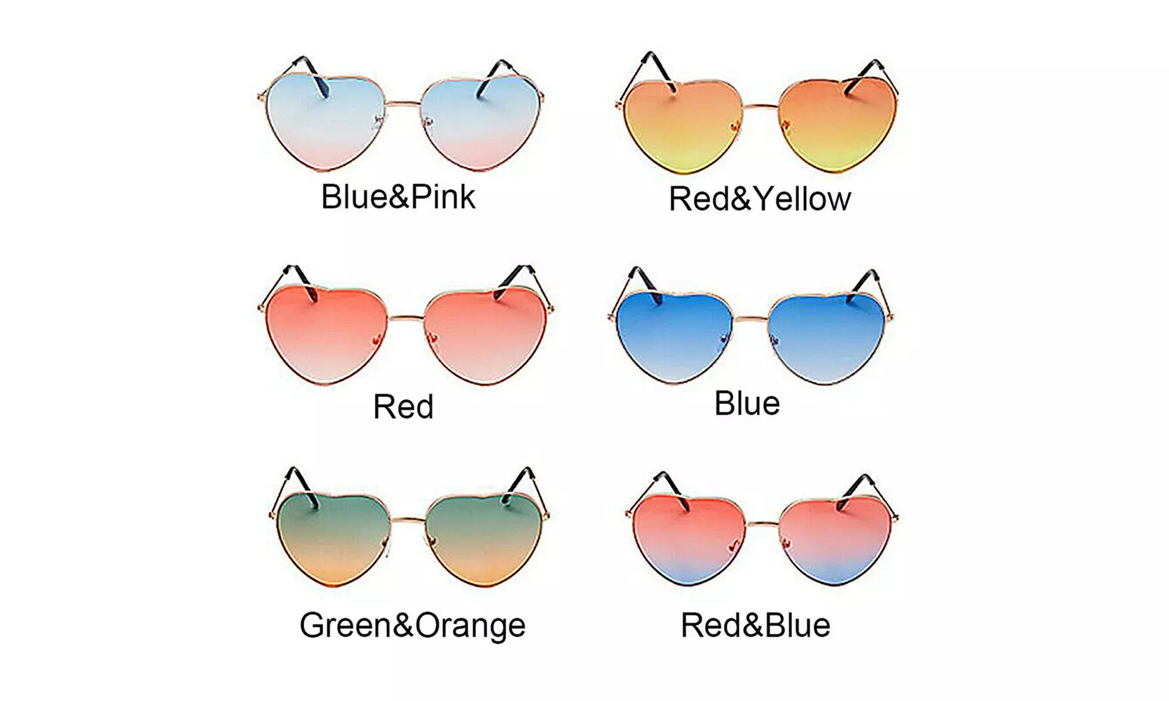 Heart or Cat Eye Shaped Retro Sunglasses  - Primary Image