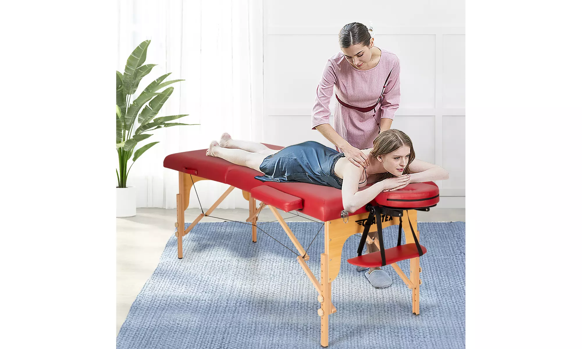 84" Portable Massage Table Adjustable Spa Bed with Carry Case